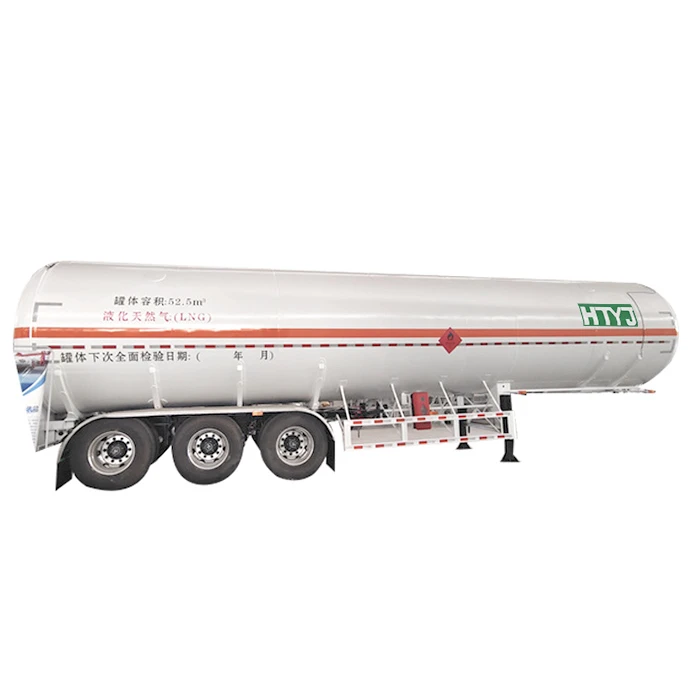 52.5m3 Durable Stainless Steel LNG Semi-Trailer Tank Cryogenic Liquid Gas For Long-Term Industrial Supply